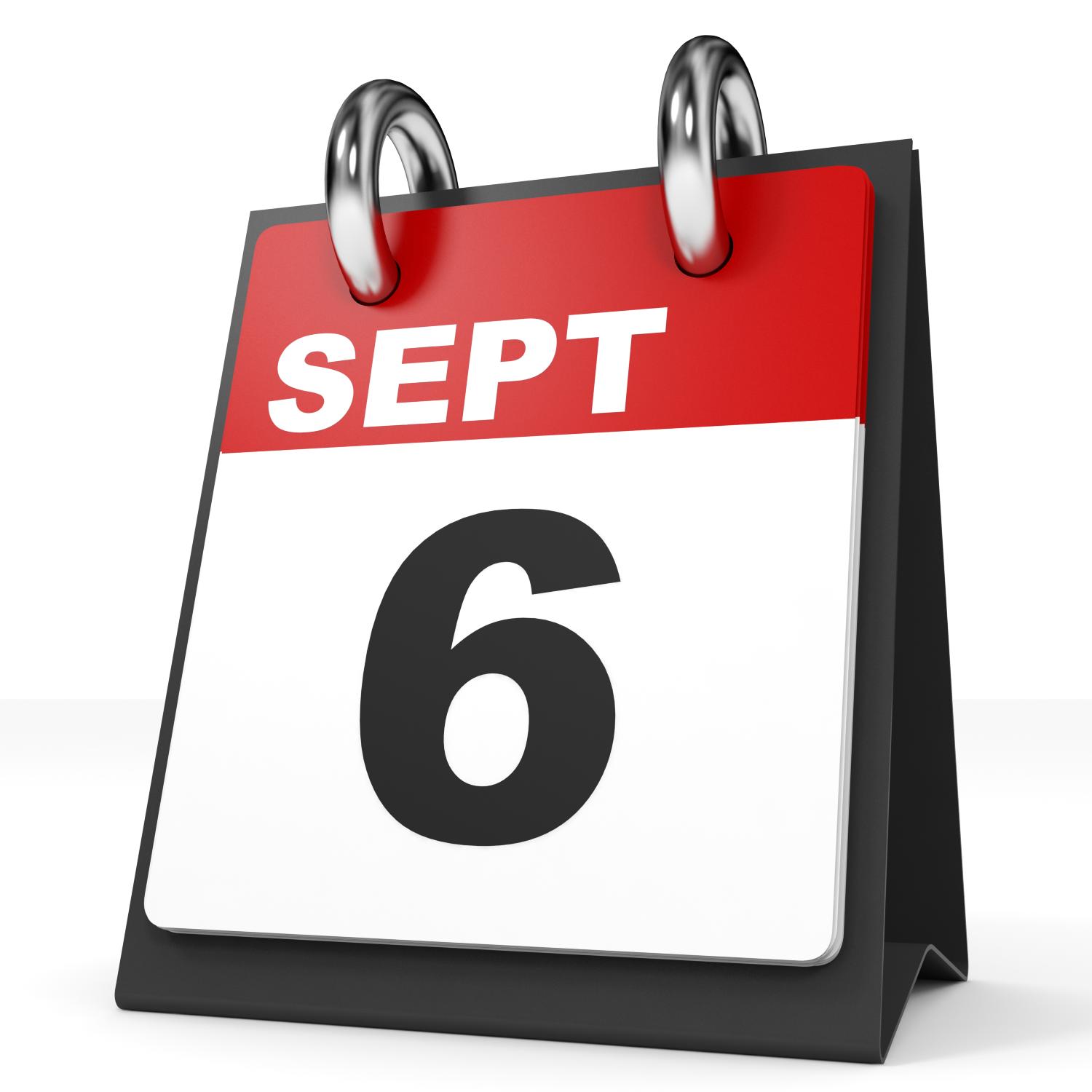 06 September date on a calendar view