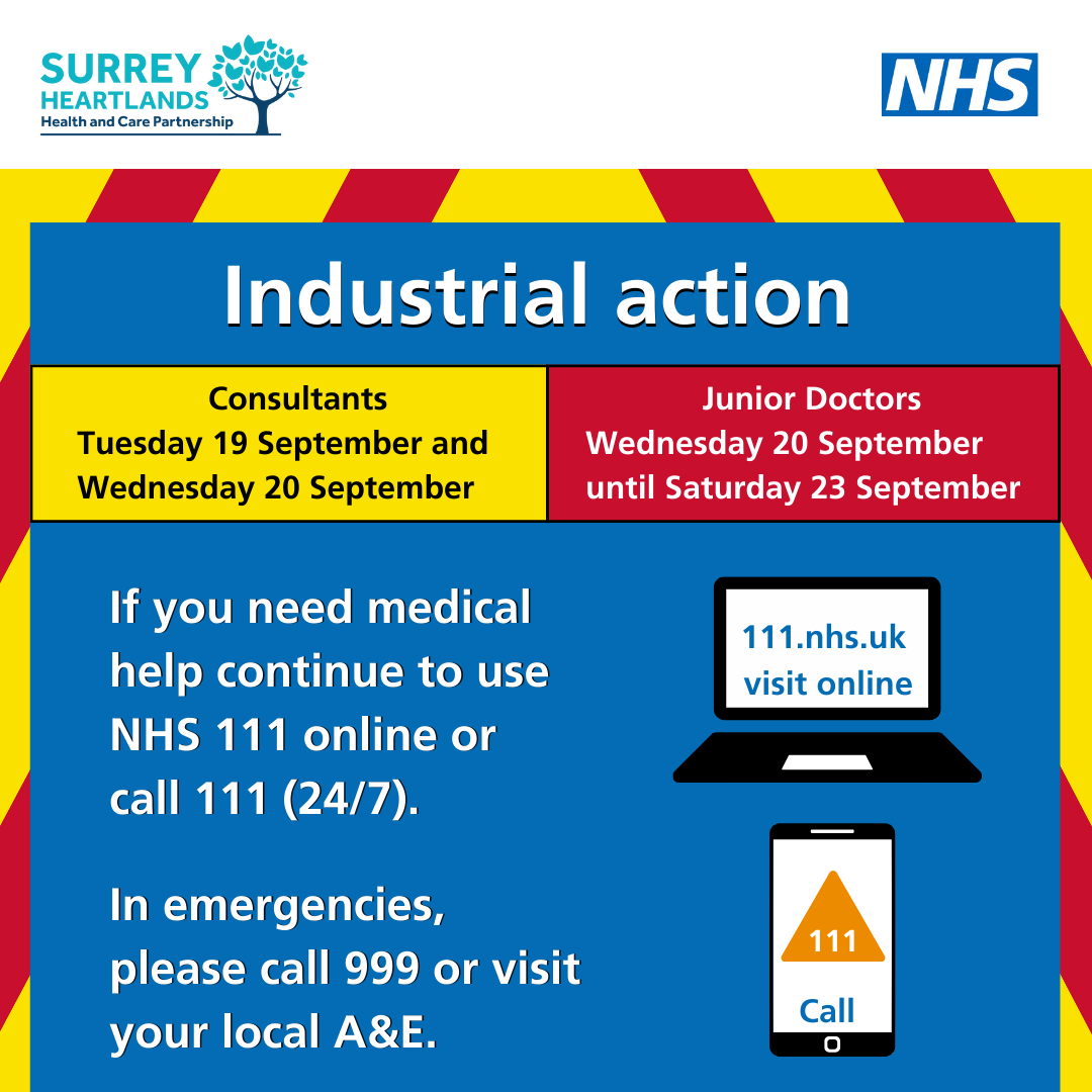 Graphic highlighting Industrial Action dates during September 2023